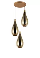 Lampy sufitowe - Lumina Deco Deco POTRÓJNA NOWOCZESNA LAMPA WISZĄCA SZKLANA ZŁOTA LAURIS W3 LDP 6843-3 (GD) - miniaturka - grafika 1
