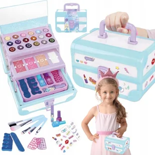 DUŻY KUFEREK KOSMETYKÓW PAZNOKCIE MAKIJAŻ MAKE UP ZESTAW DLA KSIĘŻNICZKI - Zabawki kreatywne - miniaturka - grafika 1