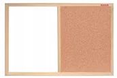 Tablice i flipcharty - MEMOBOARDS Tablica magnetyczna korkowa 60x40 typ duo combi - miniaturka - grafika 1