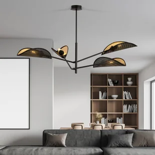 Emibig Vene lampa sufitowa 4-punktowa czarna/złota 1158/4 1158/4 - Lampy sufitowe - miniaturka - grafika 5