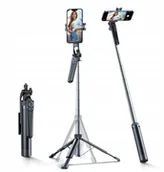 Selfie stick - Wozinsky Selfie stick WC1Y30S teleskopowy tripod 1.3m z uchwytem na telefon - czarny - miniaturka - grafika 1