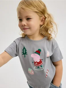 Reserved - T-shirt Świnka Peppa - jasnoszary - Bluzki dla niemowląt - miniaturka - grafika 1