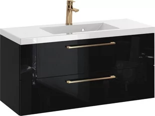 Szafka z Umywalką ROSEN 100 cm - Uchwyt Złoty - Szafki łazienkowe - miniaturka - grafika 1