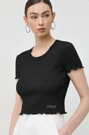 Koszulki sportowe damskie - Guess t-shirt damski kolor czarny - miniaturka - grafika 1