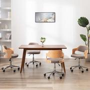 Krzesła - vidaXL Obrotowe krzesła stołowe, 4 szt., taupe, gięte drewno i tkanina - miniaturka - grafika 1