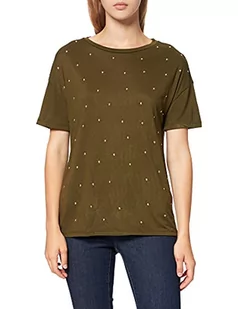 Springfield Koszulka Fake Len Szpilki damskie, zielony, M - Czółenka - miniaturka - grafika 1