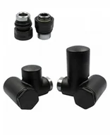 Zawory i kraniki - Zawór regulacyjny do grzałki Integra prawy GZ1/2 czarny strukturalny - miniaturka - grafika 1