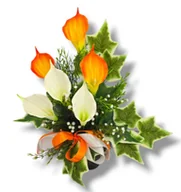 Sztuczne kwiaty - BUKIET WKŁAD DO WAZONU FLAKONU KALIE NA GRÓB CMENTARZ STROIK KWIATY WIOSNA - miniaturka - grafika 1