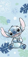 Okrycia kąpielowe dla dzieci - Ręcznik plażowy 70x140 Lilo and Stitch Ohana Blue niebieski dziecięcy bawełniany - miniaturka - grafika 1