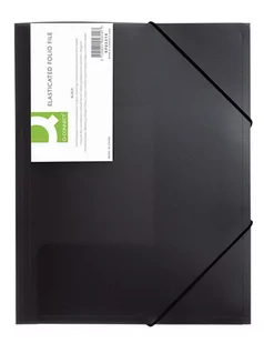 Q-Connect Teczka z gumką , PP, A4, transparentna czarna KF02314 - Teczki i skoroszyty - miniaturka - grafika 1