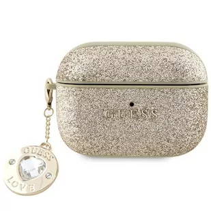 Guess GUAP2PGEHCDD AirPods Pro 2 cover złoty/gold Fixed Glitter Heart Diamond Charm - Akcesoria do słuchawek - miniaturka - grafika 1