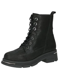 CAPRICE Damskie sztyblety Lace Boot Heel 9-25218-43, Black nubuc, 40 EU - Botki damskie - miniaturka - grafika 1