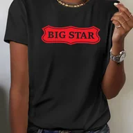 Bluzki damskie - TEMU Damska Casualowa Koszulka z Krótkim Rękawem i Okrągłym Dekoltem – Wygodna, Oddychająca, Wielokolorowa - miniaturka - grafika 1