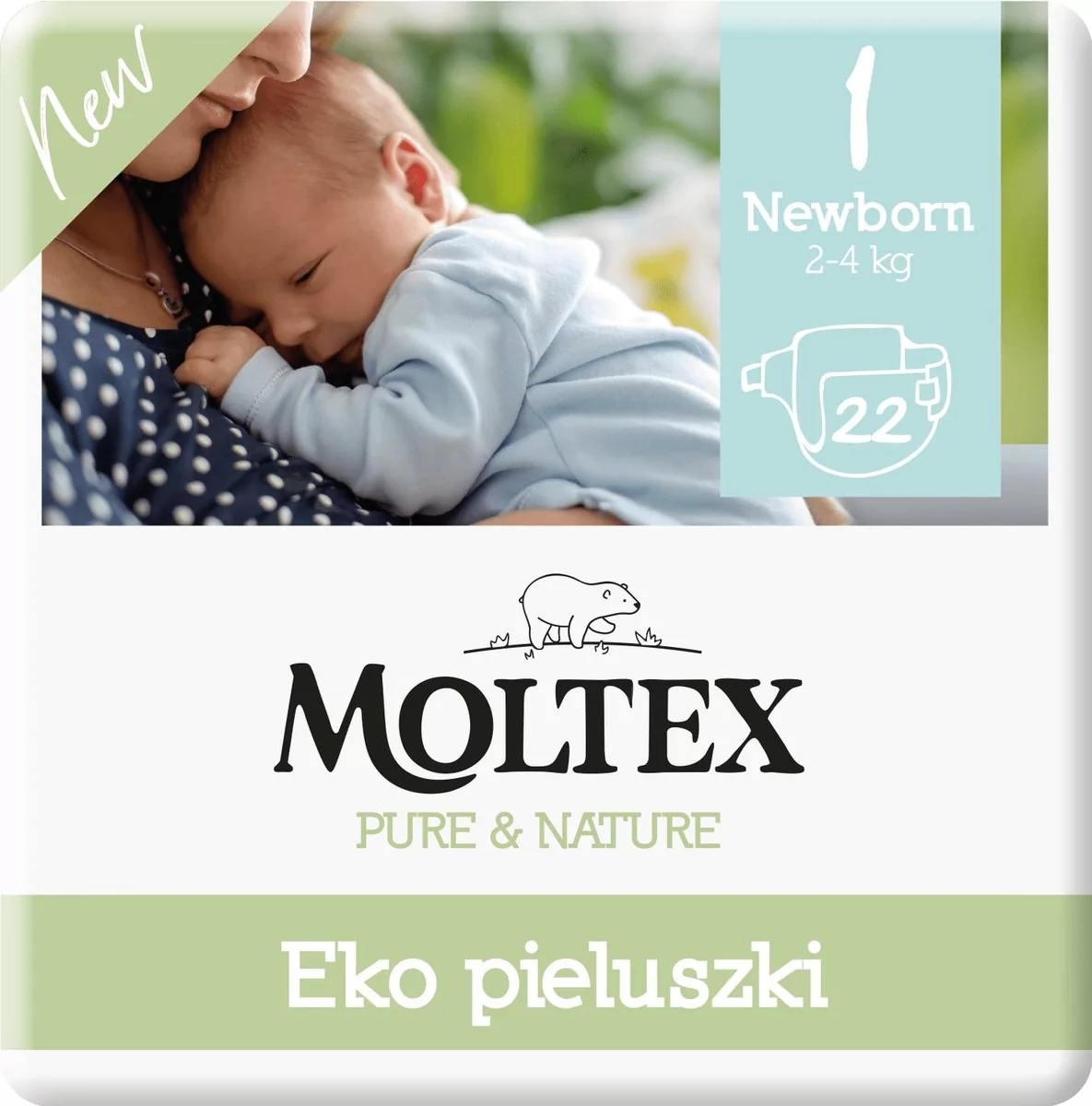 Moltex pieluchy Pure & Nature Newborn 2 4 kg 22 szt.)