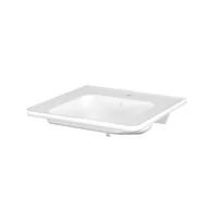 Umywalki - Umywalka ścienna Krofam Comfy 55 cm kwadratowa biały połysk 147-0550 - miniaturka - grafika 1