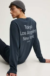 Superdry bluza bawełniana męska kolor niebieski z nadrukiem M2013738A-BQF - Bluzy męskie - miniaturka - grafika 1