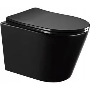 Miska WC Rimless z deską wolnoopadającą slim MEXEN Rico, czarna matowa - Miski WC - miniaturka - grafika 1