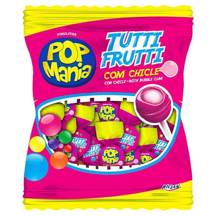 POP MANIA LIZAKI TUTTI FRUTTI Z GUMĄ BALONOWĄ 50SZT
