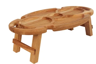 Taca dębowa owalna deska do serwowania z nóżkami - Tace i patery - miniaturka - grafika 1