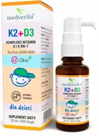 Witaminy i minerały - K2+D3 dla dzieci - witamina K MK-7 K2&Olive  20 g + D 400 IU - krople 30 ml MEDVERITA - miniaturka - grafika 1