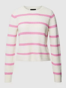 Sweter z dzianiny w paski - Swetry damskie - miniaturka - grafika 1