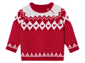 Bluzy i sweterki niemowlęce - lupilu® Sweter dziecięcy z dzianiny, wzór norweski (62-68, Czerwony) - miniaturka - grafika 1