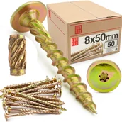 Wkręty - Wkręty ciesielskie z łbem talerzowym 8x50mm 50szt. - miniaturka - grafika 1