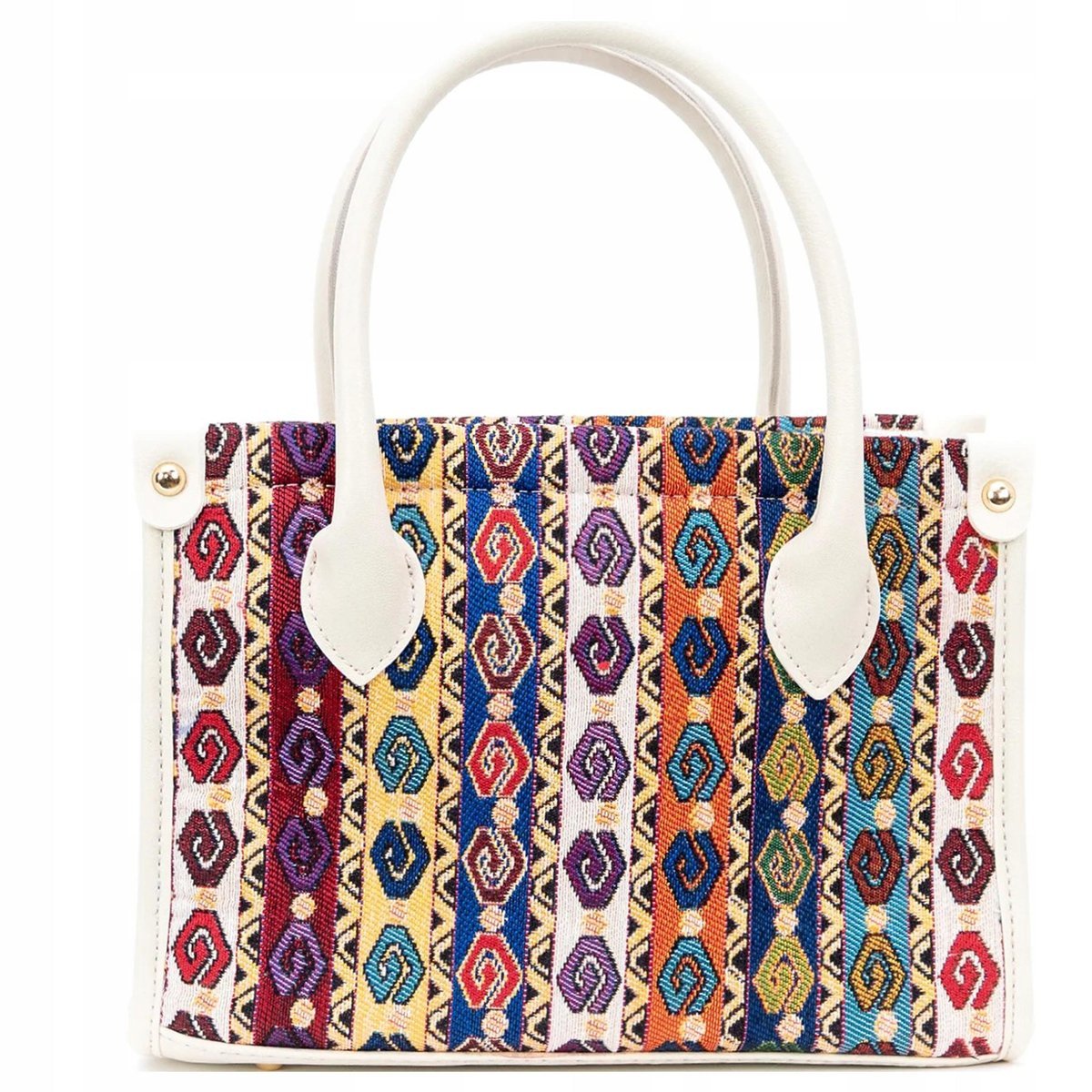 Torebka Torba Na Ramię Crossbody Shopperka Ekoskóra Gobelin Orientalny Wzór