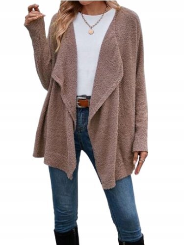 SHEIN SWETER BRĄZOWY Z DŁUGIM RĘKAWEM 38 ŁLM