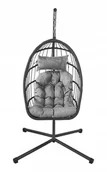 Fotele i krzesła ogrodowe - Fotel podwieszany na stalowym stelażu składany ogrodowy 198x110x83 - miniaturka - grafika 1