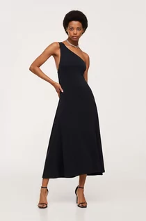 Sukienki - Mango sukienka Joseph kolor czarny midi prosta - grafika 1
