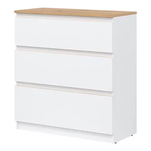 Komoda REMI RM02 Biały + Dąb Evoke - Komody - miniaturka - grafika 1