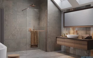 Radaway Modo New II Brushed Copper z wieszakiem kabina Walk-in 155x200 szczotkowana miedź 389155-93-01W - Kabiny prysznicowe Radaway Modo New II Brushed Copper z wieszakiem kabina Walk-in 155x200 szczotkowana miedź 389155-93-01W - Kabiny prysznicowe - miniaturka - grafika 3