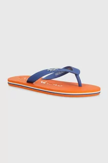 Buty dla dziewczynek - Pepe Jeans japonki dziecięce BAY BEACH BASIC B kolor pomarańczowy - grafika 1