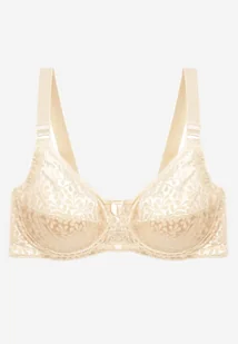 Jasnobeżowy Biustonosz z Koronki z Usztywnieniem i Regulowanymi Ramiączkami Vikiisol - Biustonosze - miniaturka - grafika 1