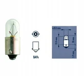 Żarówki samochodowe - Narva Zarowka 24V T2W 2W BA9S /metalowa Oprawka - miniaturka - grafika 1