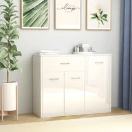 Komody - vidaXL Szafka na wysoki połysk biała 88 x 30 x 70 cm płyta wiórowa 800681 - miniaturka - grafika 1