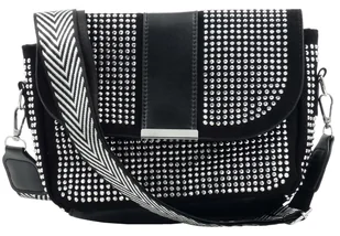 KOBIECA TOREBKA BAG NA RAMIĘ  CYRKONIE PASEK SREBRNA GLAMOUR - Torebki damskie - miniaturka - grafika 1