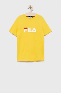 Koszulki i topy damskie - Fila t-shirt bawełniany dziecięcy kolor żółty z nadrukiem - grafika 1