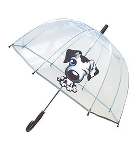 SMATI Parasol dziecięcy przezroczysty dzwonek - fluorescencyjny obramowanie, Czarny pies, Taille unique - Parasole - miniaturka - grafika 1