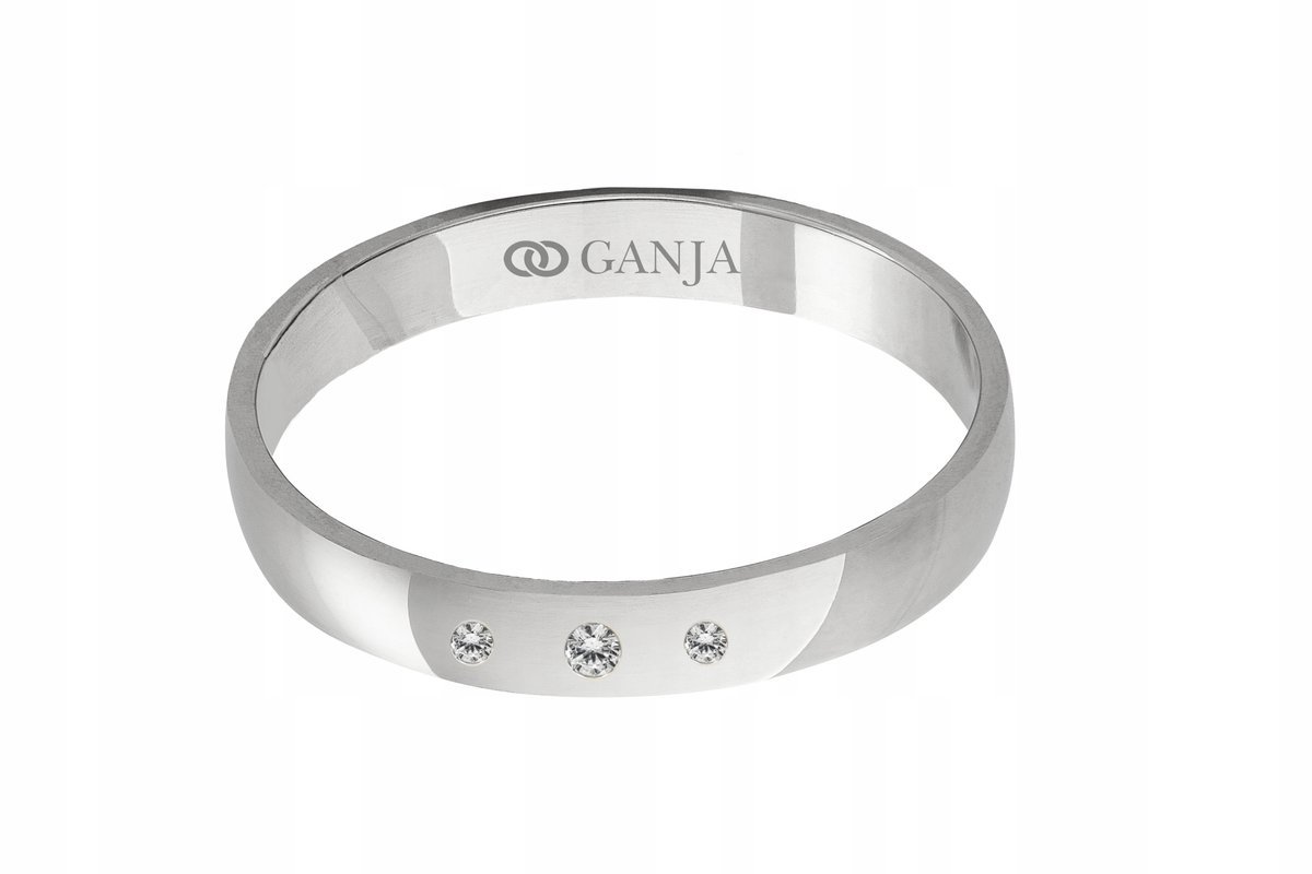 Pierścionek srebrny próba 925+GRAWER 3mm BS16 ŚLUB