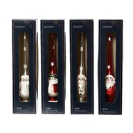 Ozdoby bożonarodzeniowe - Czubek na choinkę szklany Św. Mikołaj / bałwan 5 x 25 cm mix - miniaturka - grafika 1