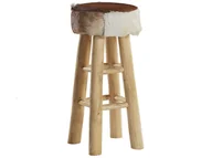 Taborety i hokery - Beliani Hoker brazowy - stolek - hoker barowy - WALTON - miniaturka - grafika 1