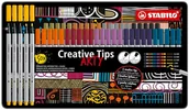 Długopisy - Zestaw długopisów z wieloma końcówkami – STABILO Creative Tips – ARTY – puszka 50 sztuk – URBAN – różne kolory - miniaturka - grafika 1