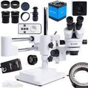 Mikroskopy i lupy - Mikroskop Dla Elektronika Stereoskopowy 10HW Oświetlenie 56x LED Soczewka 0,5 Kamera Blue Lagoon - miniaturka - grafika 1