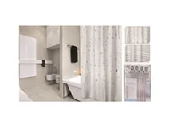 Zasłony prysznicowe - Zasłona prysznicowa 180x180 PEVA, wzór paski - miniaturka - grafika 1