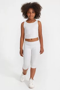 Spodnie i spodenki dla dziewczynek - Guess legginsy dziecięce kolor beżowy wzorzyste - grafika 1