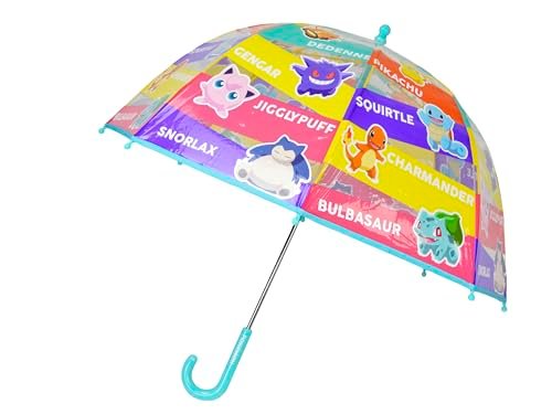 CyP Brands Pokemon parasol dziecięcy, bańka, przezroczysty, parasol ręczny, 48 cm, wielokolorowy, oficjalny produkt, Przezroczysty