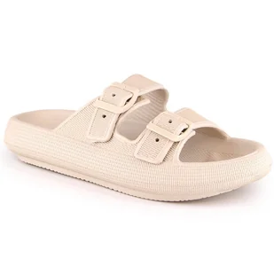 Klapki sportowe damskie na platformie beżowe Big Star LL274611 beżowy - Klapki i japonki damskie - miniaturka - grafika 1