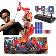 Zabawki militarne - Nerf Elite Dragonpower łuk Skyblaze F0809 + 30 strzałek + tarcza elektroniczna - miniaturka - grafika 1